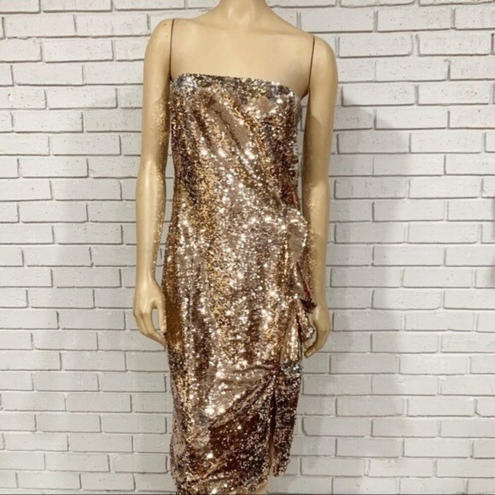 Parker Women’s Gold‎ Noelle Sequin Dress - Size 8